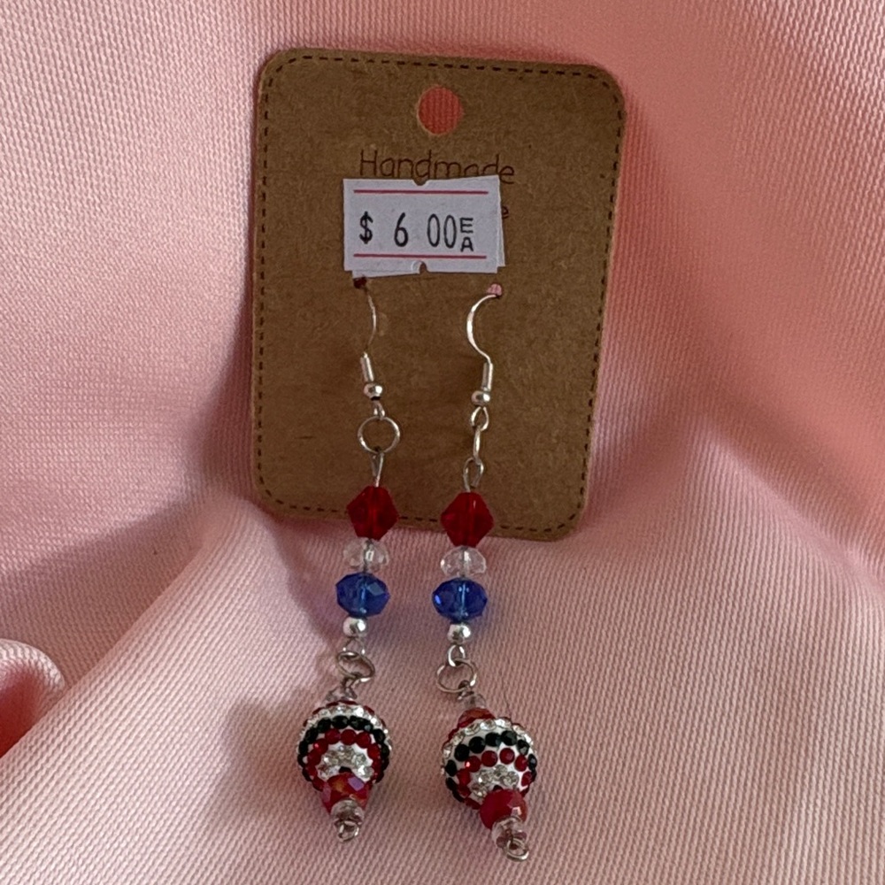 4th of July Beaded Earrings